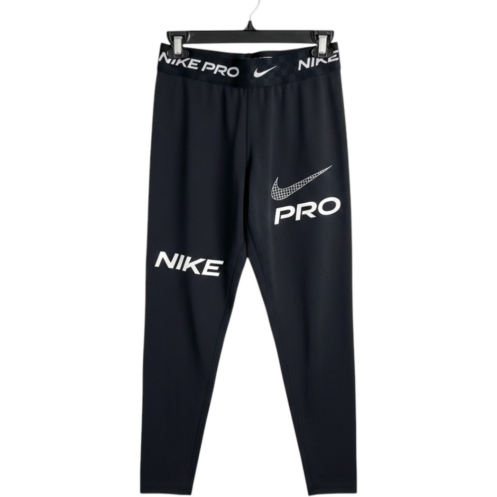 Nike Pro Dri-FIT Mens Compression Tights Black Graphic Leggings Large